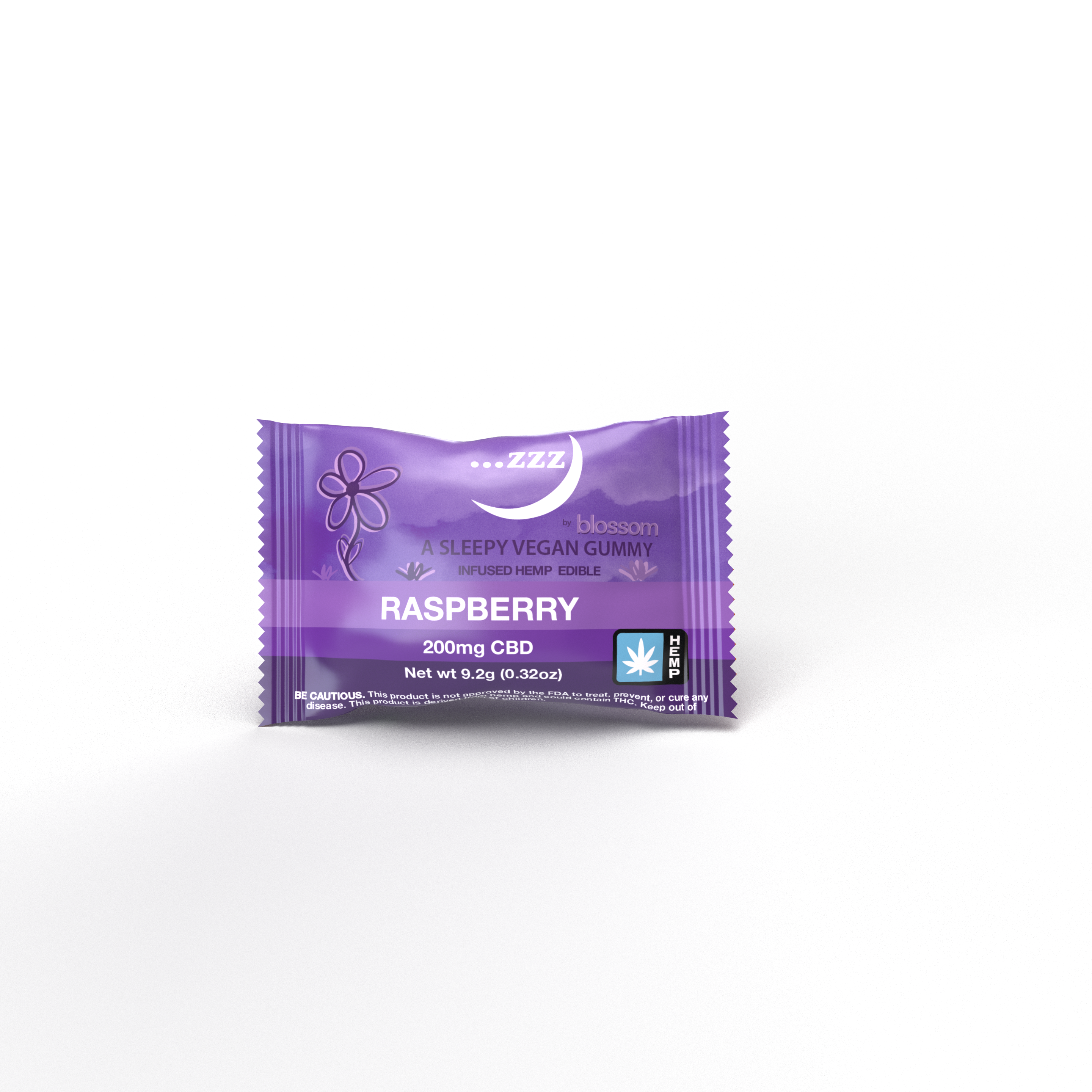 10 Pack - Blossom Zzz Raspberry Hemp Gummy - 200mg CBD each